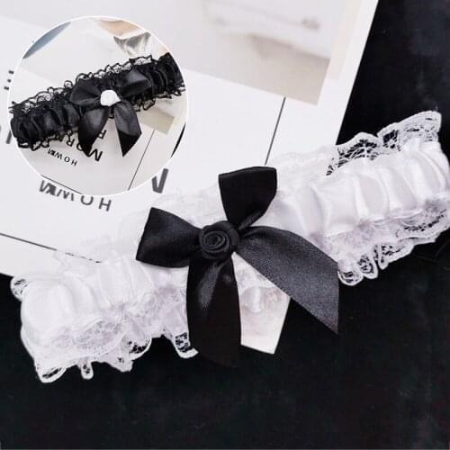 New Women Bow Leg Ring Lace Garter Party Bridal Accessories Cosplay Sexy Lace Elastic Leg Garter Belt Suspender Thigh Harness