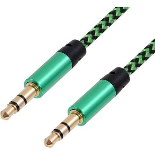 New Car Aux Cord Nylon Jack Audio Cable 3.5mm To 3.5mm Aux Cable Male To Male Nylon Audio Aux Cable Gold Plug For Iphone Speaker