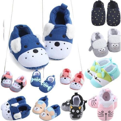 Cute Newborn Toddler Baby Shoes Boys Girls Crib Shoes Cartoon Animal Soft Sole Non-slip Infant Baby Shoes