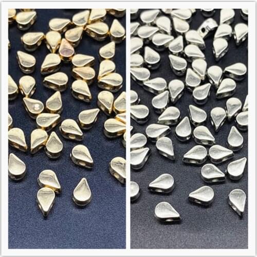 About 6mm Gold Silver Color Water Drop Bead Loose Spacer CCB Acrylic Beads DIY Jewelry Making Findings Charm Beads