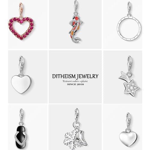 Heart Charms Pendant,2018 Fashion Jewelry 925 Sterling Silver Romantic Hearts Gift For Women Girls Fit Bracelet Necklace Bag