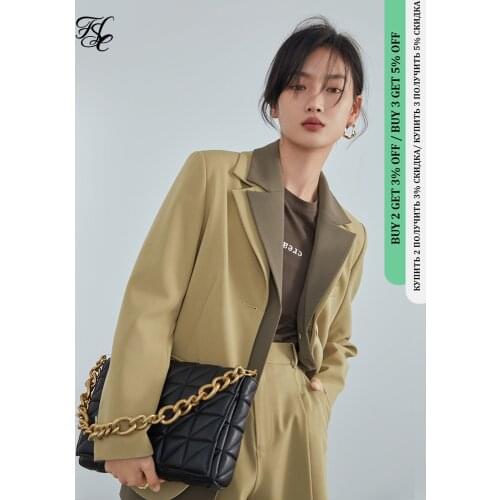 FANSILANEN Casual Blazer Suit Sets Women Office Elegant Yellow Jacket Pants Suit Spring Oversize Blazer Female Suit