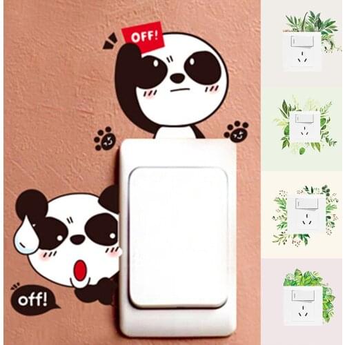 Lovely Cartoon Light Switch Sticker 3D Wall Sticker Switch Protective Cover Waterproof Cover Socket Home Decoration Non-toxic