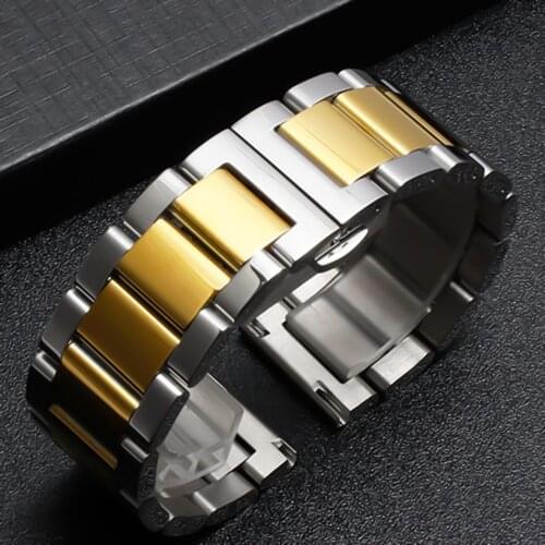 Solid Metal Watchabnds Bracelet Silver Black Rose Gold Men Women 316l Stainles Steel Watch Band Strap18mm 20mm21mm 22mm 23mm24mm