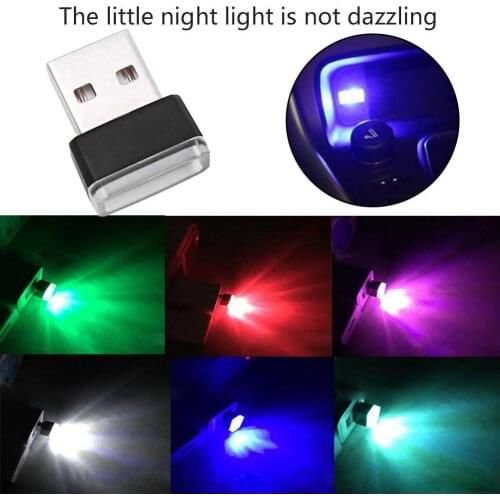 Car Interior Ambient Light 7 Colors LED Neon Mini Usb Atmosphere Lamp Auto Interior Decorative Atmosphere Light Car Styling