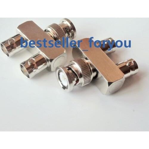 BNC Male Plug To 2x BNC Female Jack Y Type Splitter Connector 1M2F AdapterBrass