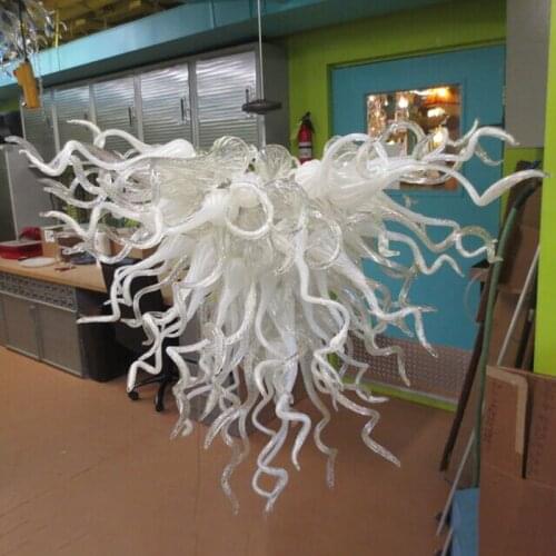 Modern White Crystal Chandelier Branch Chandeliers Lighting LED Luxury Large Colored Glass Pendant Hanging Lamp for Restaurant