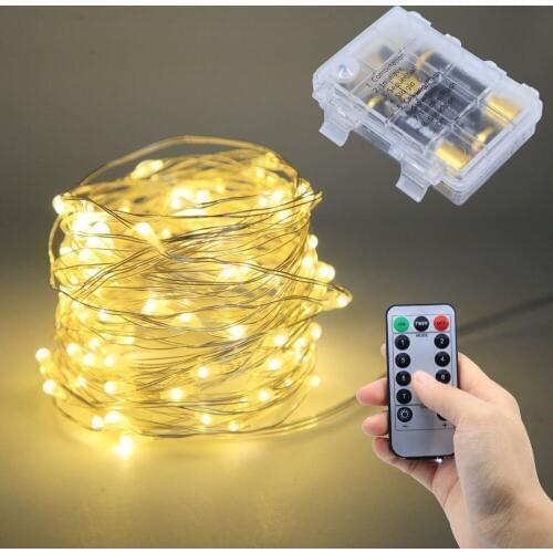 Remote Control Dimmable 8 Modes USB Led String Lights 10m 100 leds 5V 33FT Copper Wire wedding party decoration Lighting