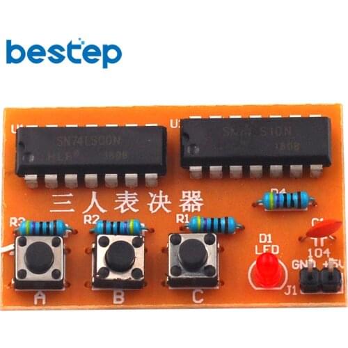 Three Person Voting Machine DIY Kit Electronic Production Training Parts DIY Kit with Circuit Diagram