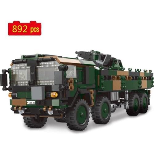 WW2 Military Series World War II German 8*8 10T Lifting Truck DIY Model Building Blocks Toys Gifts