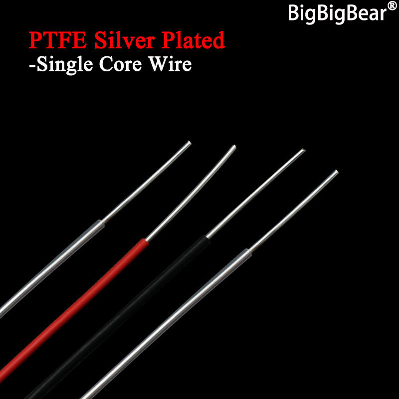 1M/5M Square 0.06 0.12 0.2 mm Single Core PTFE Silver Plated Wire High Purity OFC Copper Cable HiFi Audio Speaker Headphone DIY
