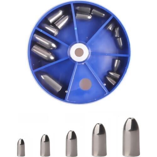 15Pcs/Box Pure Tungsten fishing sinker casting Worm bullet sinkers Fishing weights for Texas rigs Bass Pike fishing tackle