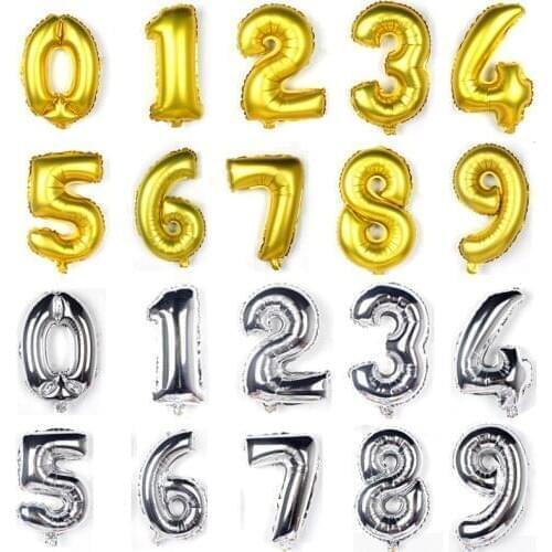 16/32/40inch number ballons foil Party Balloon gold helium big digits happy Birthday balloons decoration giant wedding ballons