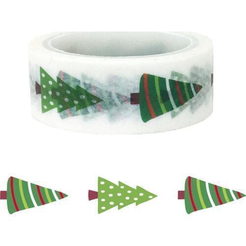 20pcs/set Christmas Decoration Gift Accessories Green Pine Festival DIY Decoration Washi Tape Cute Stationery Tape