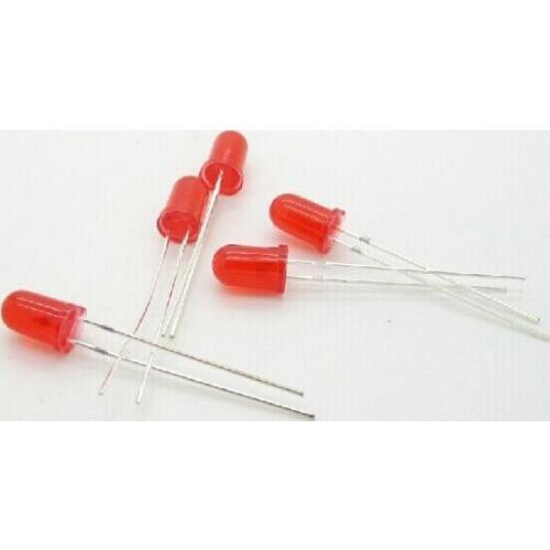 200PCS/Lot 5MM Red LED Diode Round Diffused Red Color Light Lamp F5 DIP Highlight New Wholesale Electronic