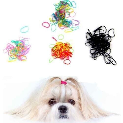 300 Pcs Dog Hair Elastic Band Hair Gumki Dla Psa Do Wlosow Hair Rubber Bands Dog Grooming Bands Colorful DIY Cheap Dog Supply
