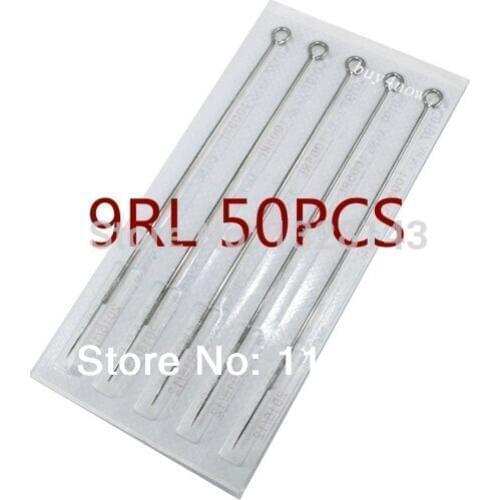 50PCS 9RL Disposable Sterilized Tattoo Needles Stainless Steel tattoo needle for tattoo grip tattoo Machine