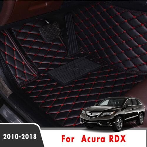 LHD Car Floor Mats For Acura RDX 2018 2017 2016 2015 2014 2013 2012 2011 2010 Auto Interior Accessories Waterproof Leather Rugs