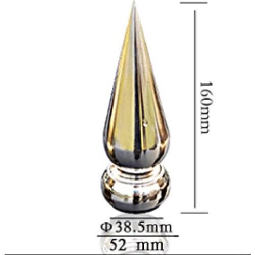 Freeshipping 316#160mm Hole size 38.5mm Golden Color Decoration Handrail Fence Gate Door Top Tip Parts Head with Base