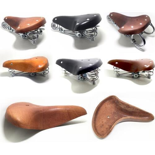 Free shippin Vintage elephant spring 100% pure leather spring saddle old style bicycle saddle genuine leather saddle TDX-5