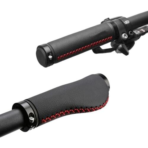 Fiber Leather Bike Scooter Handlebar Cover Handle Grips End Non-slip Aluminum Lock For Xiaomi Scooter MTB Bicycle For Dualtron