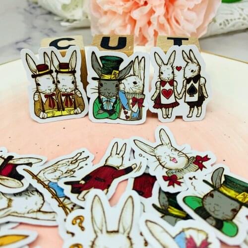 40pcs Mr. Rabbit Kids Fun Paper Stickers Homemade Bookkeeping Decals on Laptop Decorative scrapbooking DIY