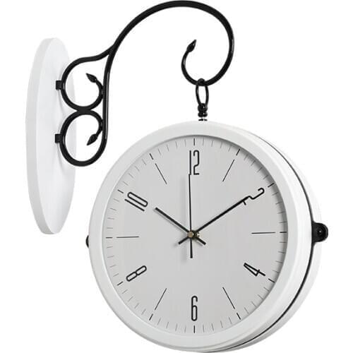 Double Sided Wall Clock Modern Design Nordic Style Creative Wall Watch White Large Quartz Orologio Parete Home Decoration EB50WC