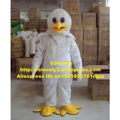 Well-behaved White Pigeon Dove Seagull Sea Gull Sea Mew Xeme Mascot Costume Cartoon Character Mascotte Adult No.9799 Free Ship