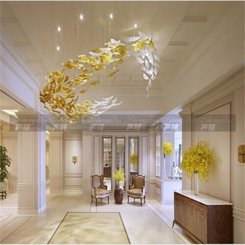 Hotel engineering lighting modern minimalist large chandelier villa club sales hall lobby personality creative lamps custom