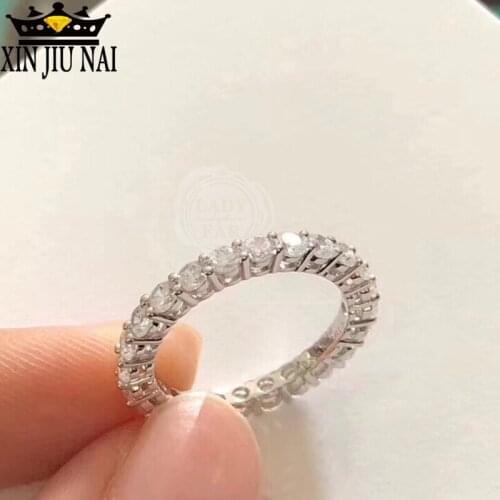 2 colors Band Jewelry Women Finger ring 3mm Cubic Zirconia 925 silver Party wedding ring for women men diamond rings for women