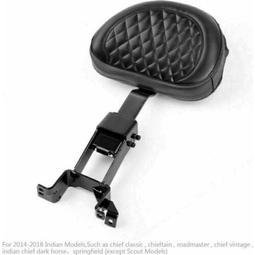 Motorcycle Black Detachable Driver Backrest Pad Mount Kit for Indian Chief Roadmaster Springfield 2014-2018