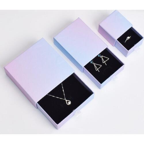 Box For Jewelry Blue jewelry organizer box Engagement Ring For Earrings Necklace Bracelet Display Drawer Gift Boxes Custom logo