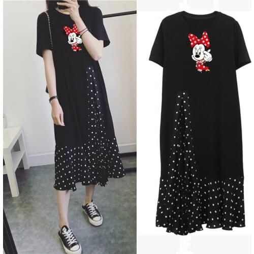Disney Mickey mouse summer short-sleeved dress cartoon girl Minnie T-shirt skirt