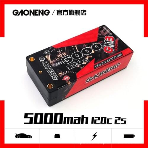 GAONENG GNB 7.4v 5000mAh 120C PLUS LiPo Battery For Remote Control Car Racing Spare Parts With Shell Upgrade LiHV 2S Battery