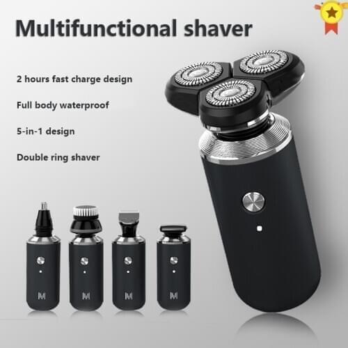 Wet dry electric shaver for men beard hair trimmer electric razor rechargeable bald shaving machine 5 in 1 grooming kit