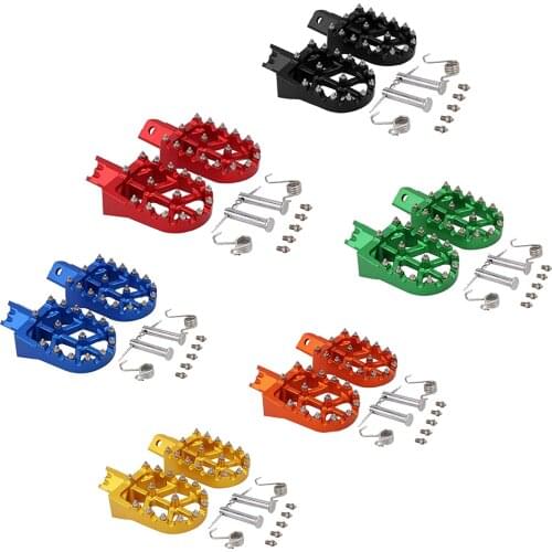 Motocross Footrest Pedals Footpegs Motorcycle Foot Pegs Aluminium Wide Motocross