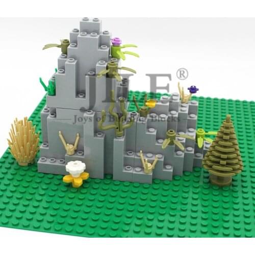 Moc Rock Panel Rockery Mountain DIY City Street View Bulk Building Blocks Bricks Set Compatible with Assembles Particles Toys