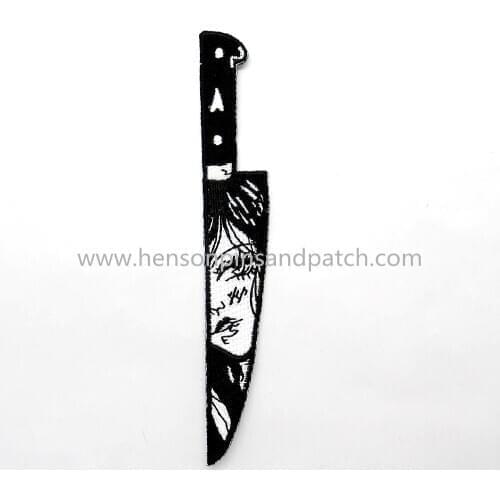 Customized polyester embroidery Chrysanthemum club cloth patch and pin badges