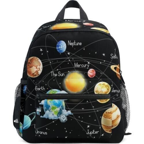 2020 New 3D planets print Children Backpacks Brand Design Girl Boys Backpack Toddler Kids Neoprene School Bags Kindergarten Bag