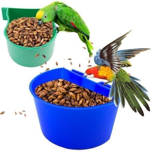 New Pet Bird Accessories Parrot Cage Food Feeder Small Animal Supplies Feeding Bowl Hummingbird Water Dispenser Green And Blue