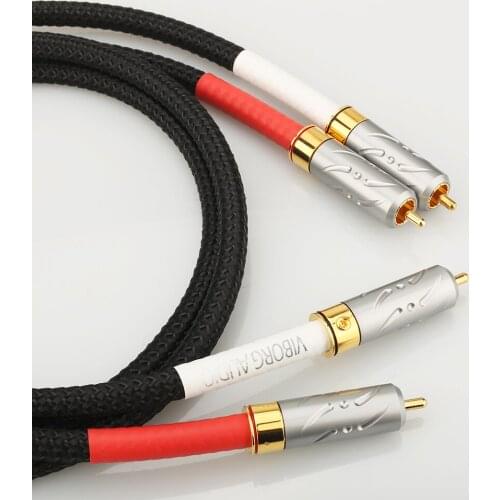 New Hi-End 5N Multiple Oxyacid Pure copper male to male rca interconect cable for amplifier Phone Edifer Home Theater DVD
