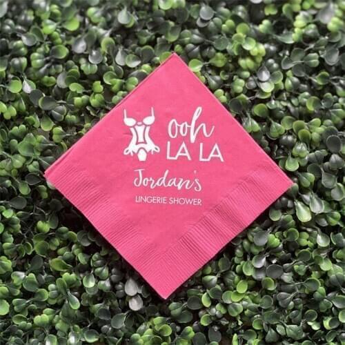 Ooh La La Personalized Lingerie Shower Napkins - Bridal Shower - Lingerie Party - Custom Lingerie Party Napkins
