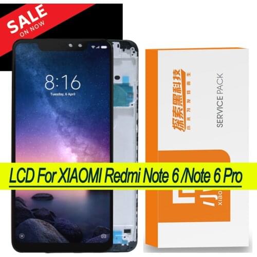 Original 6.26" Display with frame for Xiaomi Redmi Note 6/6 PRO LCD Touch Screen Digitizer Assembly Repair Parts