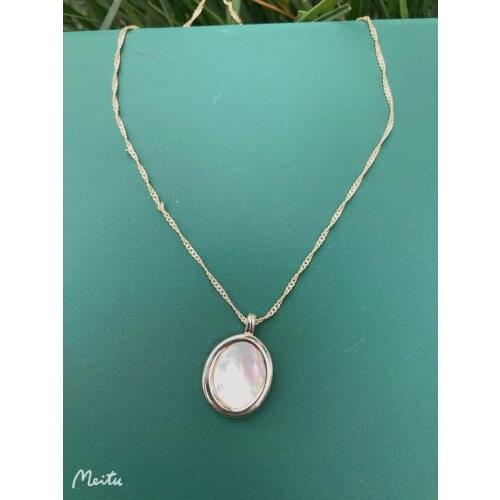 Natural Fresh Mother Pearl Drop Choker Necklace W/14K Gold Real Brass Chain for Women Lady Party Wedding Jewellery 2021 Gift