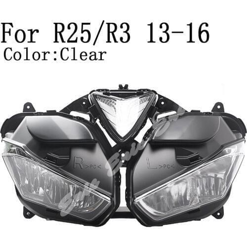 Motorcycle Front Headlight Lamp Assembly For Yamaha YZF-R23 R3 2013 2014 2015 2016 Clear Lens