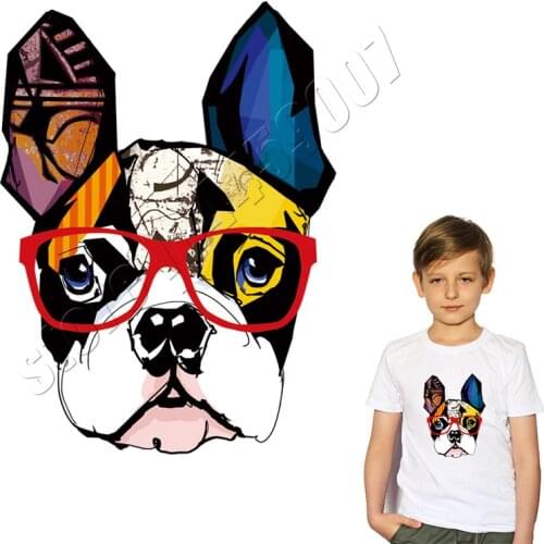Dog Parches For Boys Brithday Easy Print Washable DIY Sticker Iron On Heat Transfer DIY Patches Environment Friendly Applique On