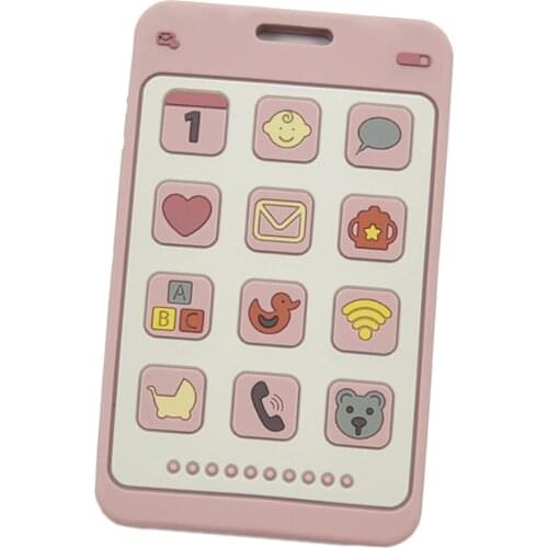 Cartoon Phone Design Teethers Toy Silicone Soft Textured Teether for Sensory Exploration and Teething Relief Toy