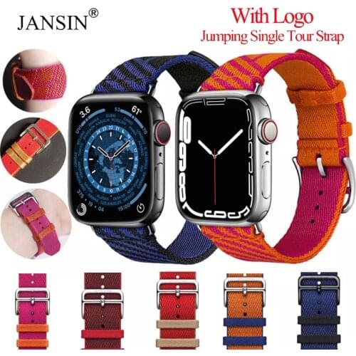 Jumping Single Tour Strap For Apple Watch Band 38mm 42mm Braided Nylon For Apple Watch 44mm 40mm Bracelet Correa iWatch SE 6 5 4