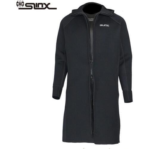 SLINX Men 3mm Neoprene Long Knee-length Dive Jacket Windbreaker Rapid Thermal Insulation After Diving Swimming Fishing In Winter
