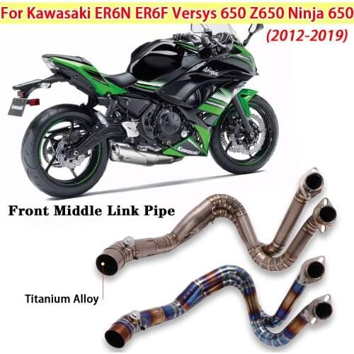 Slip on For Kawasaki ER6N Versys 650 Z650 Ninja 650 Motorcycle Exhaust Escape Muffler Modified Muffler Front Middle Link Pipe